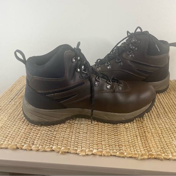 Men’s Eddie Bauer Everett Leather Waterproof Hiking Boots in Brown Size 13 - Picture 4 of 12